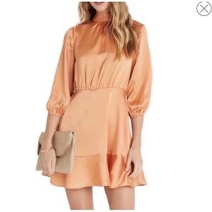 Vici Apricot Long Sleeve Dress